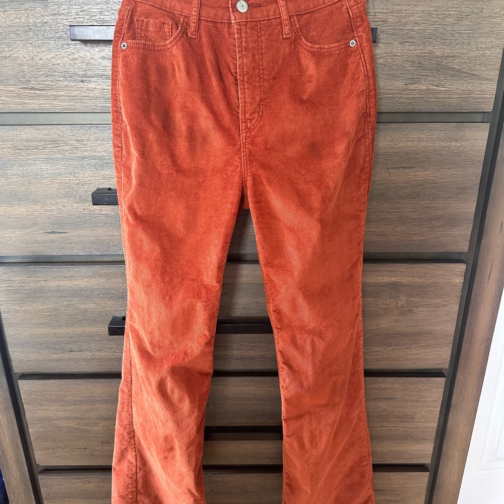 Old Navy Corduroy Flare Jeans in Rust Orange